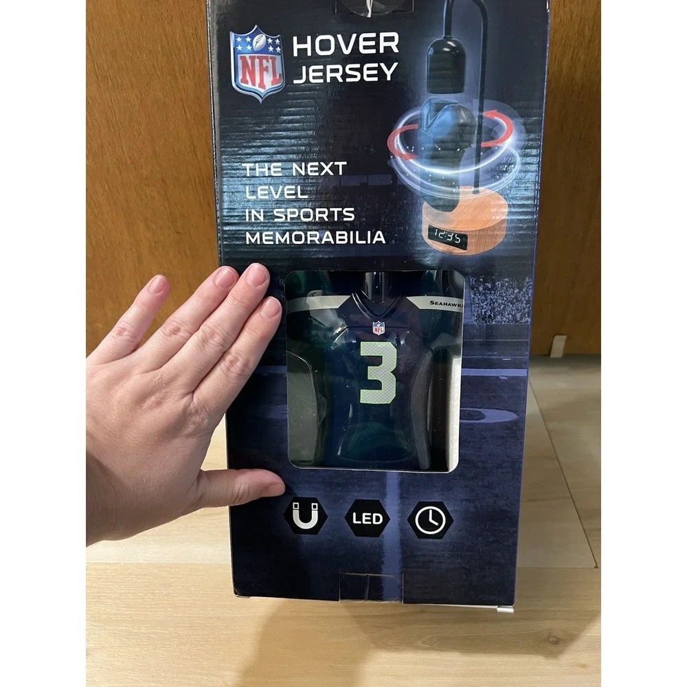 Russell Wilson Seattle Seahawks #3 Hover Jersey Digital LED Clock Football